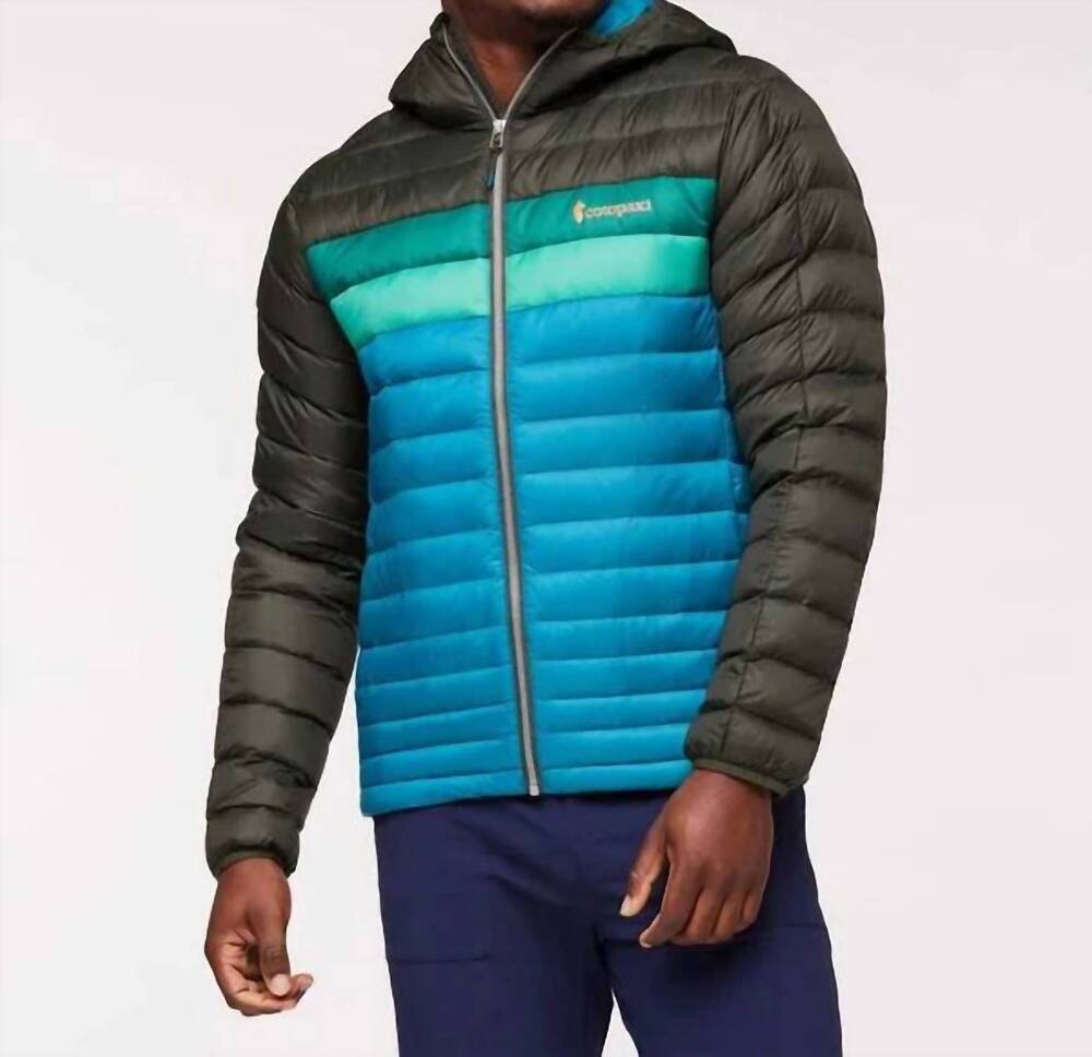 NEW COTOPAXI fuego down hooded jacket in woods/gulf